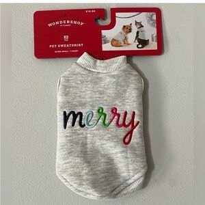 🆕✨ Wondershop "Merry" Embroidered Pet Sweatshirt ✨ Size: Extra Small (XS) 🐾